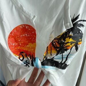 Source Unknown White Tank Top with Sunset Print